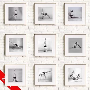 印度瑜伽馆教室装饰画普拉提工作室艾扬格瑜伽大师体式图动作挂画