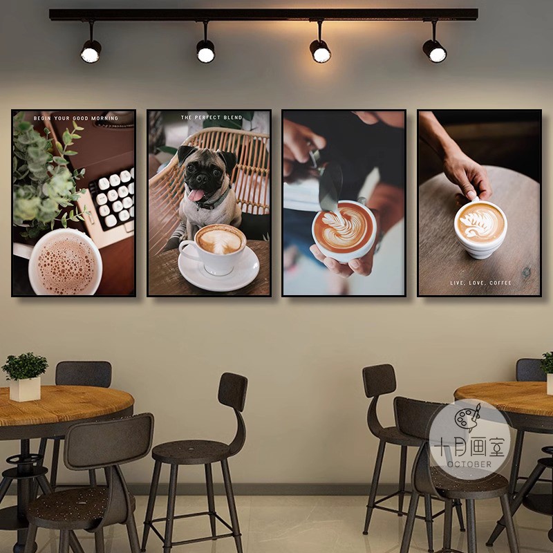 咖啡厅墙面装饰画创意COFFEE咖啡店海报休闲水吧台壁画奶茶店挂画