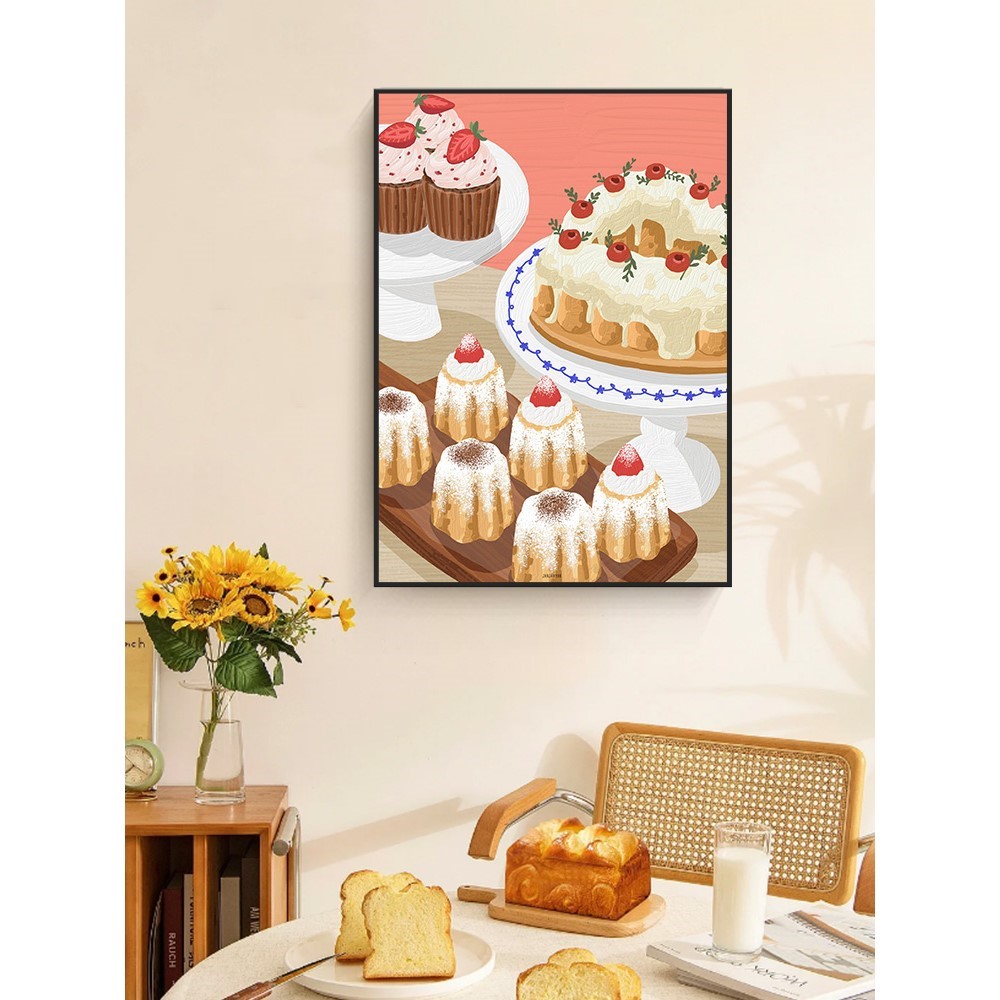 餐厅装饰画餐桌挂画北欧小清新咖啡厅西餐面包坊蛋糕店甜品店壁画