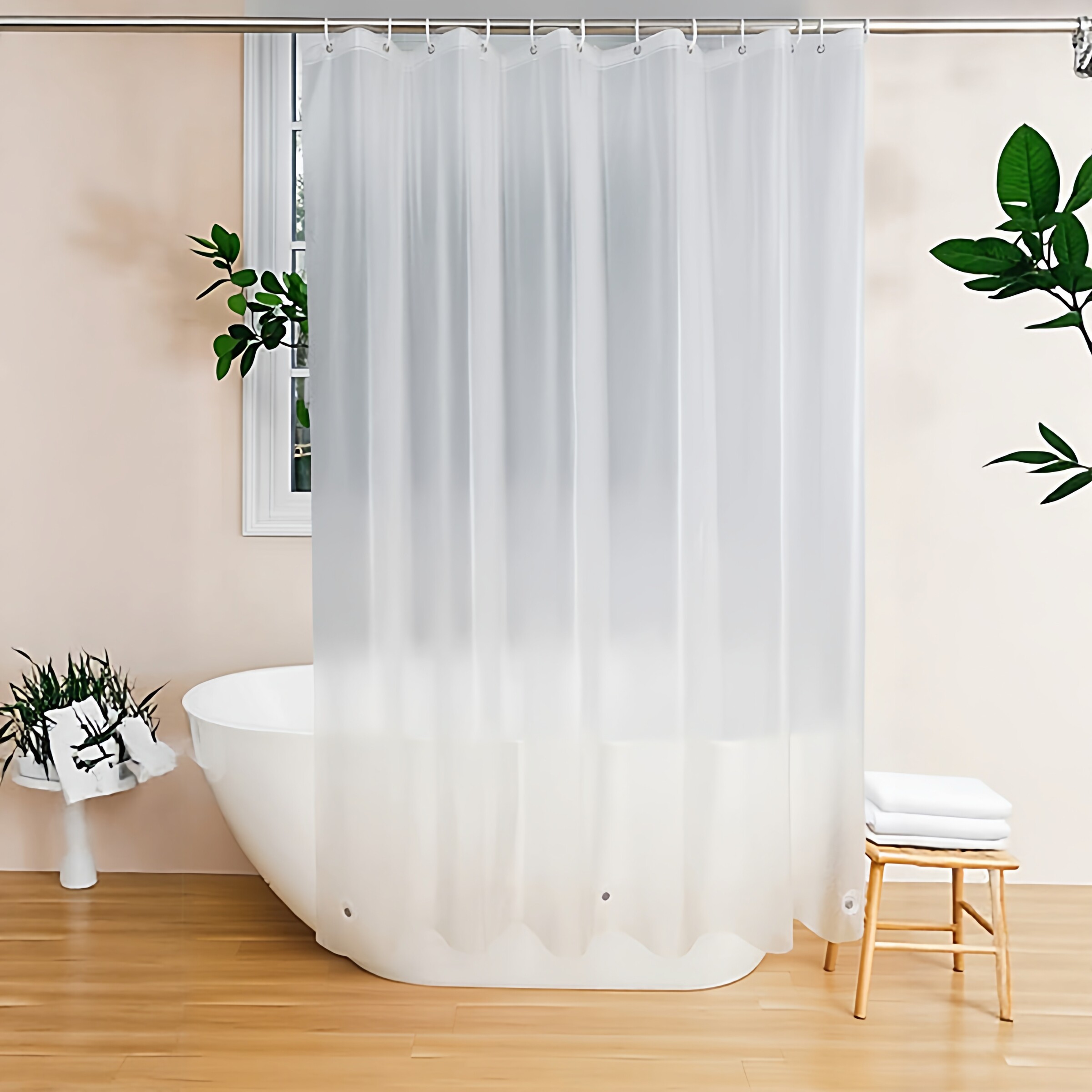 浴帘透光防霉不变黄浴室防水帘卫生间空调房隔断帘半透明简约门帘