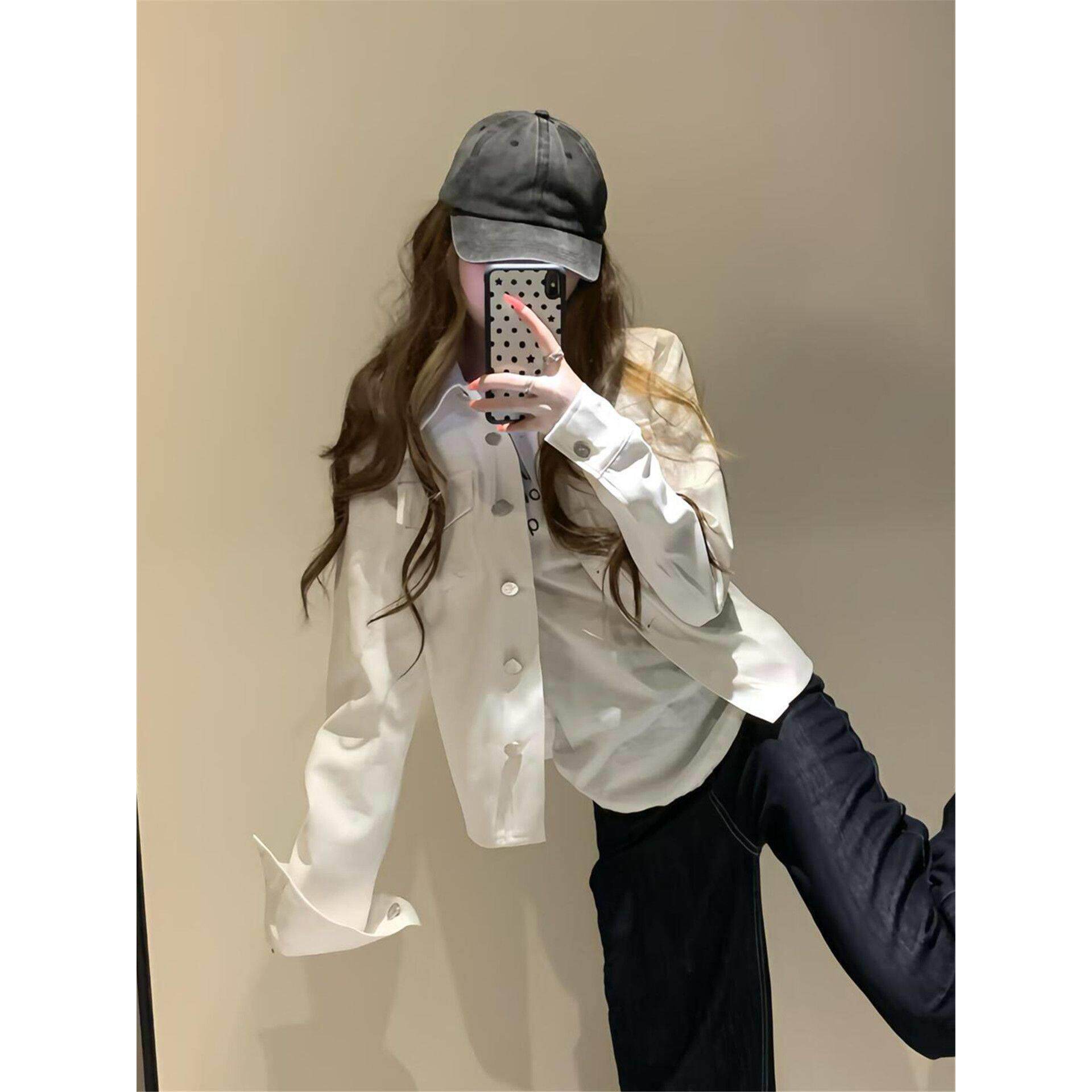 韩系巨好看外套女款秋季高级感修身显瘦百搭休闲短款翻领夹克上衣