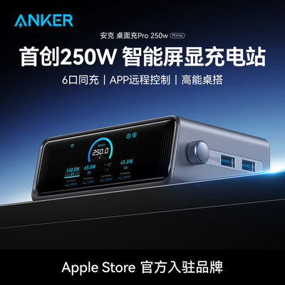 anker安克250w桌面充智能屏显
