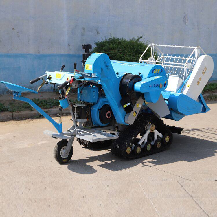 广元小型稻谷收割机 履带式水稻联合收割机报价 多功能脱粒收割机