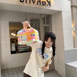 27131 cute fresh puzzle makeup bag wash bag large capacity p