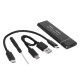 USB3.1 SSD M.2 PCIe GEN2 Enclosure Button NVME Solid
