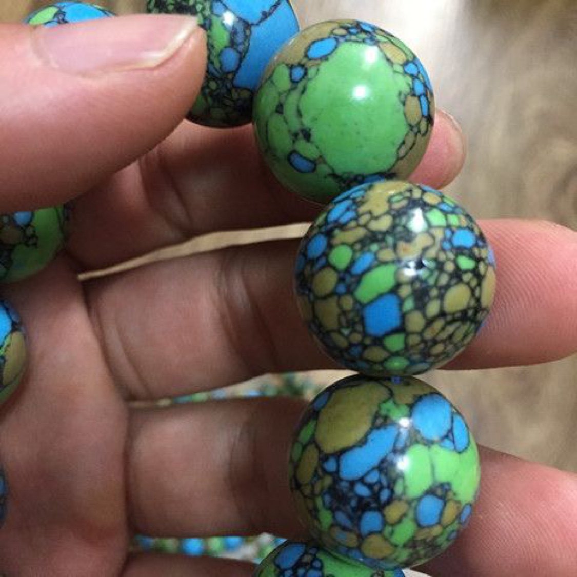 천연 청록색 당나라 SANCAI 라운드 비즈 DIY 청록색 탑 비즈 루즈 비즈 108 부처님 비즈 팔찌 스웨터 체인 BODHI 액세서리