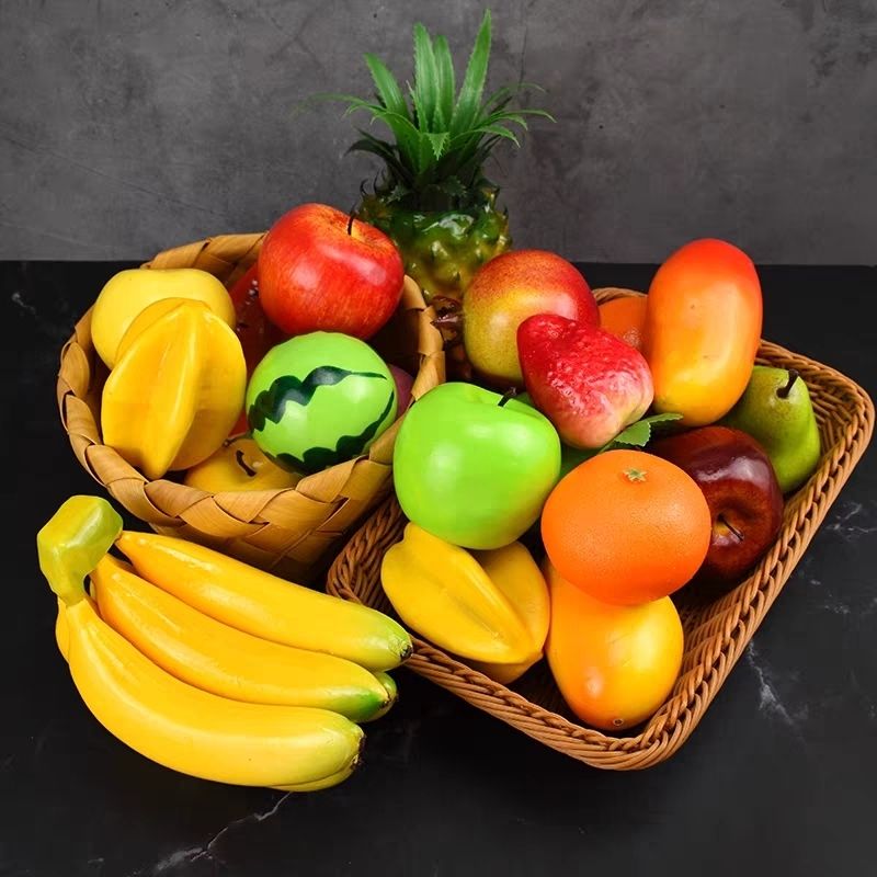 仿真水果蔬菜模型塑料假苹果芒果橙子香蕉玩具摆件摆设早教具道假