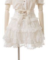 Japanese-style lizlisa mass-produced soft and cute lace bow ruffled skirt and short skirt thumbnail 2