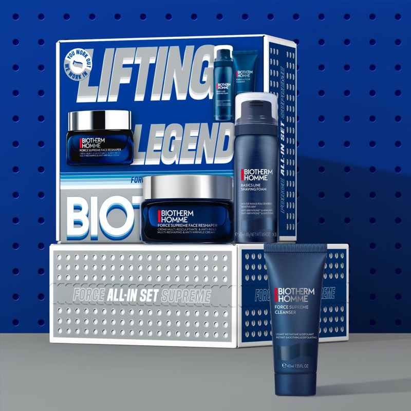 Biotherm碧欧泉蓝钻男士抗老礼盒面霜50ml剃须泡沫50ml洁面乳40ml