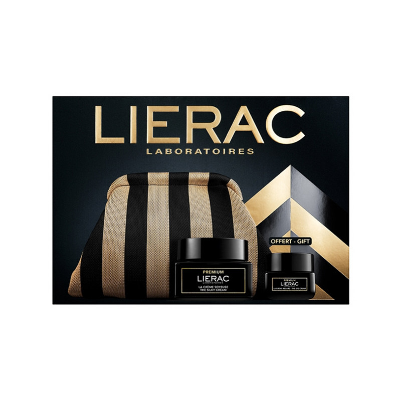 Lierac丽蕾克黑金系列套装 面霜50ml+眼霜20ml+化妆包1个