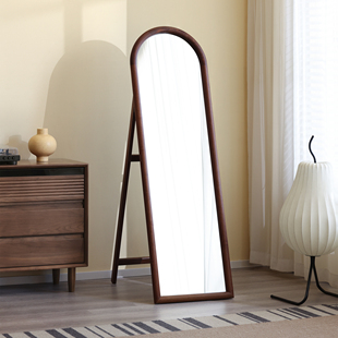 黑胡桃之家 穿衣镜子卧室落地试衣镜 北美黑胡桃木全身镜北欧日式