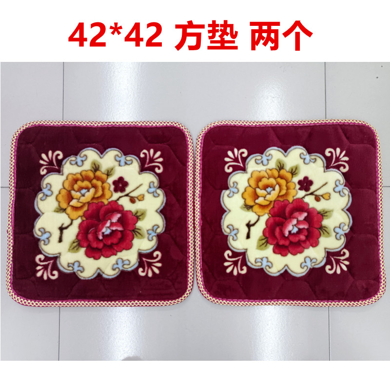 冬季四轮电车毛绒坐垫老年代步车微型车三轮车加厚防滑三件套坐垫