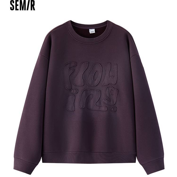 森马卫衣男冬季奥利绒宽松加绒保暖复古贴布绣上衣107725116118