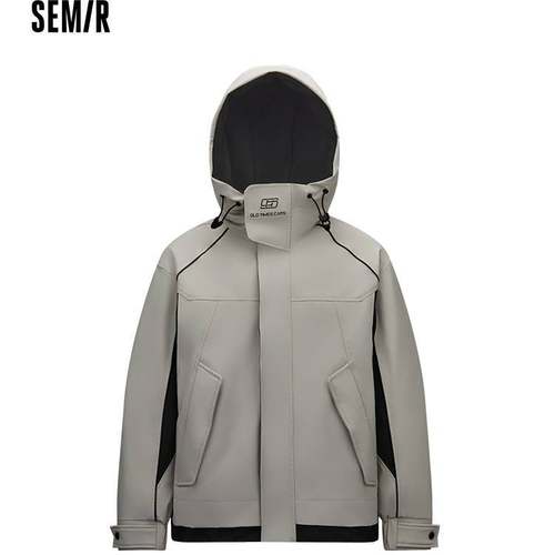 森马羽绒服冬季男款宽松连帽拼接派克羽绒107725113116商场同款