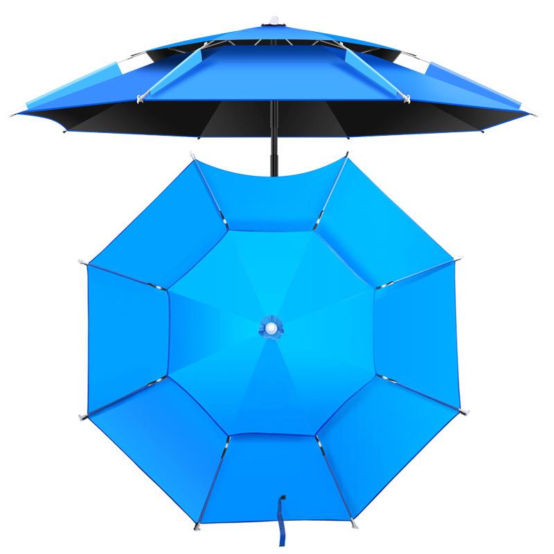 钓鱼伞万向黑胶超轻双层加厚透气高端垂钓遮阳伞防晒防雨金属中棒