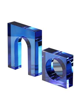 创意几何水晶办公室摆件现代简约北欧装饰客厅玄关酒柜商务精选