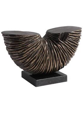 新中式现代轻奢创意半圆摆件样板间客厅玄关博古架家居装饰品摆设