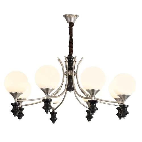 法式中古风客厅吊灯护眼魔豆餐厅灯大气美式复古实木主卧书房灯具