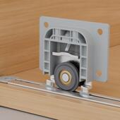 RI0T推拉门衣柜趟门轨道滑轮阻尼缓冲移门轮上下双导轨静音家用嵌