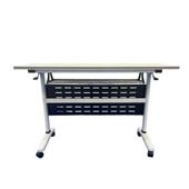 折叠培训桌椅组合移动拼接长条桌学校移动双人侧翻桌会议桌办公桌