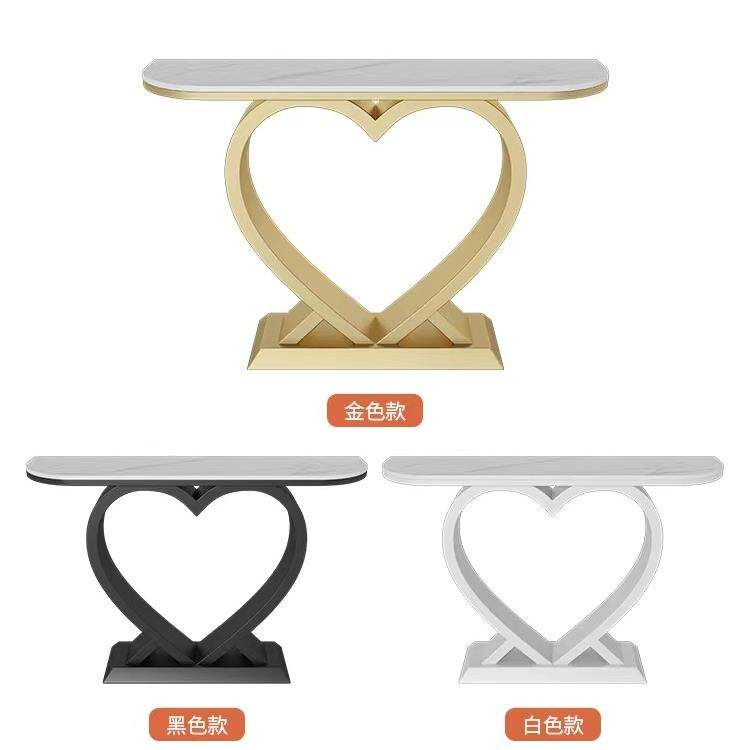 简约玄关架观景台现代入户玄关柜玄关台轻奢岩板玄关桌半圆端景台