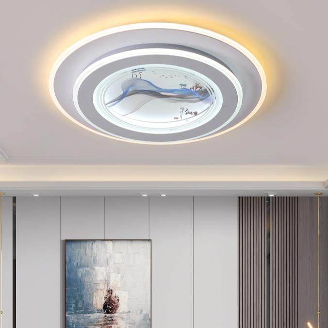 2024年新款网红led吸顶灯圆形房间书房创意卧室灯饰全屋简约灯具