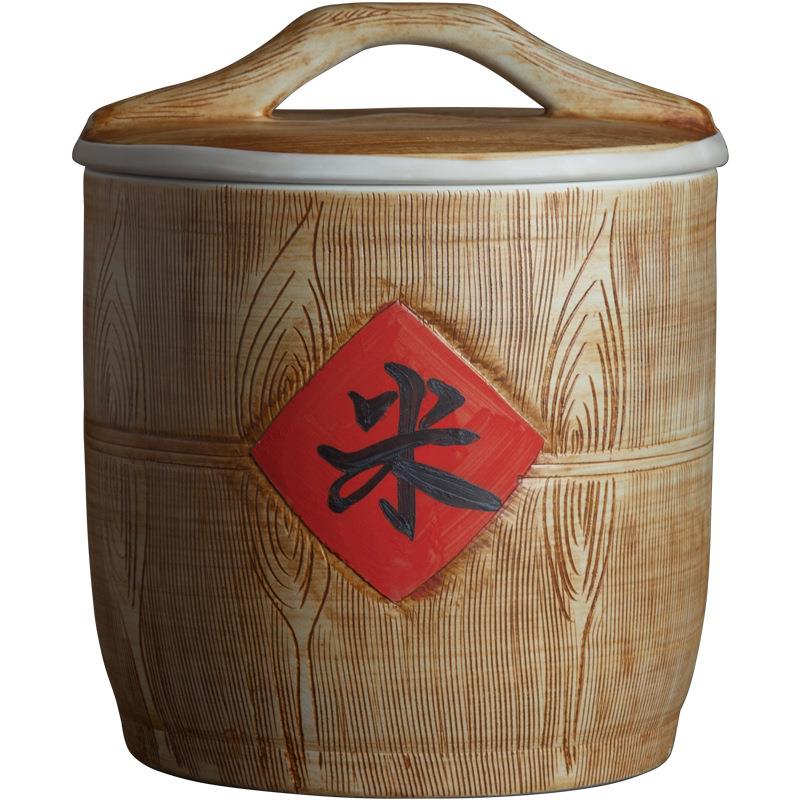 景德镇陶瓷米缸20斤0斤装腌肉缸泡菜缸斤收纳缸家用密封储物缸