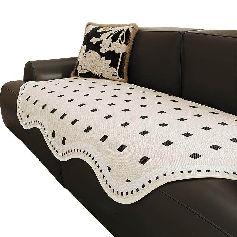 皮沙发专用异形不规则沙发垫子四季通用高级冰丝夏季2024新款盖布