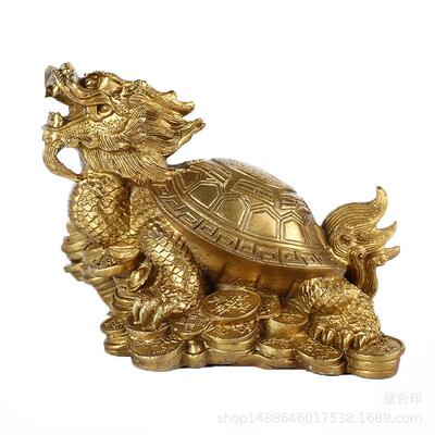 厂家纯铜八卦龙龟摆件大小号龙头金钱龟金属工艺品商务礼品