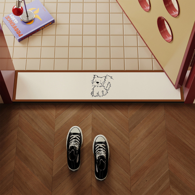 复古卡通小狗门槛石地垫吸水防滑