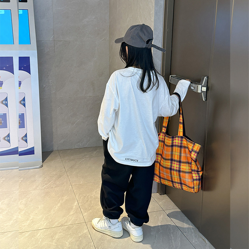 女童纯棉长袖t恤 2024春秋新款韩版儿童宽松圆领上衣中大童打底衫,童装/婴儿装/亲子装,T恤,淘宝优惠券,粉丝福利购,淘宝优惠卷