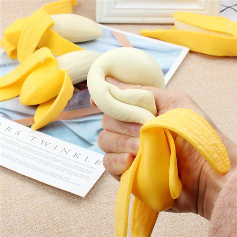 Elastic Spoof Peeling Banana Squishy Fidget Toys Antistress