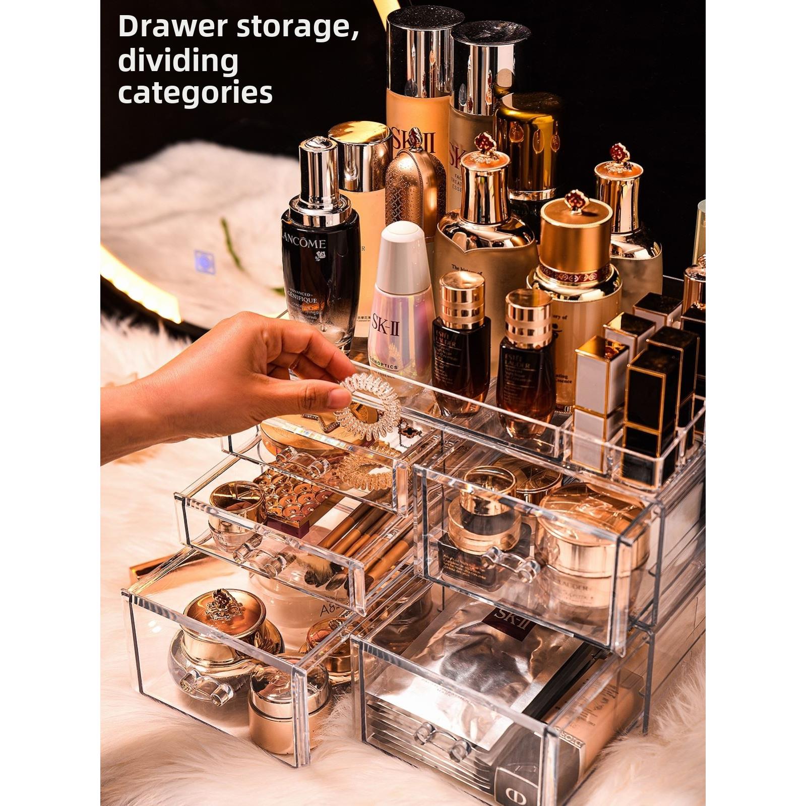 丙烯酸化妆盒透明透明的化妆组织者