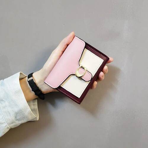 Fashion Ins Spliced Wallet for Women Vintage Coin Purse with