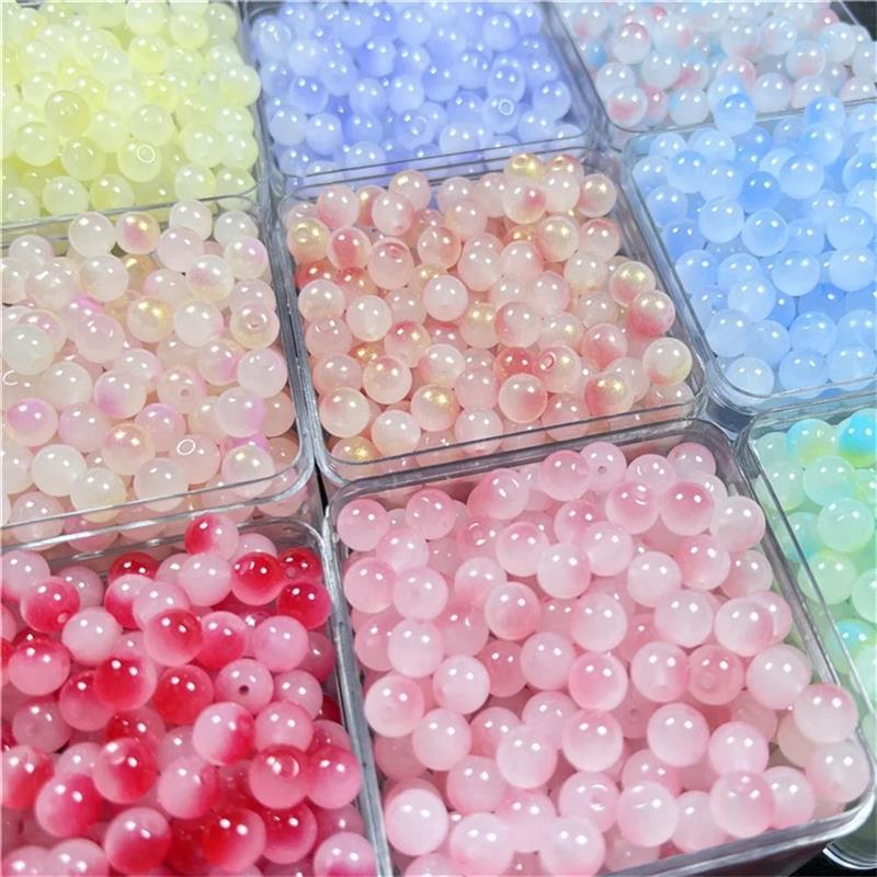 8mm Glass Beads Beautiful Multicolor Beads Handmade Diy Brac