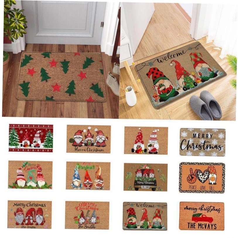 Christmas Floor Mat Non-Slip Entrance Floor Carpet Door Deco