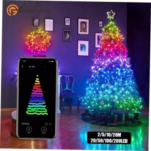Christmas Tree Decor Bluetooth Led String Lights Merry Xmas