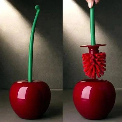 1pc Red Toilet Brush Creative Lovely Cherry Shape Lavatory T