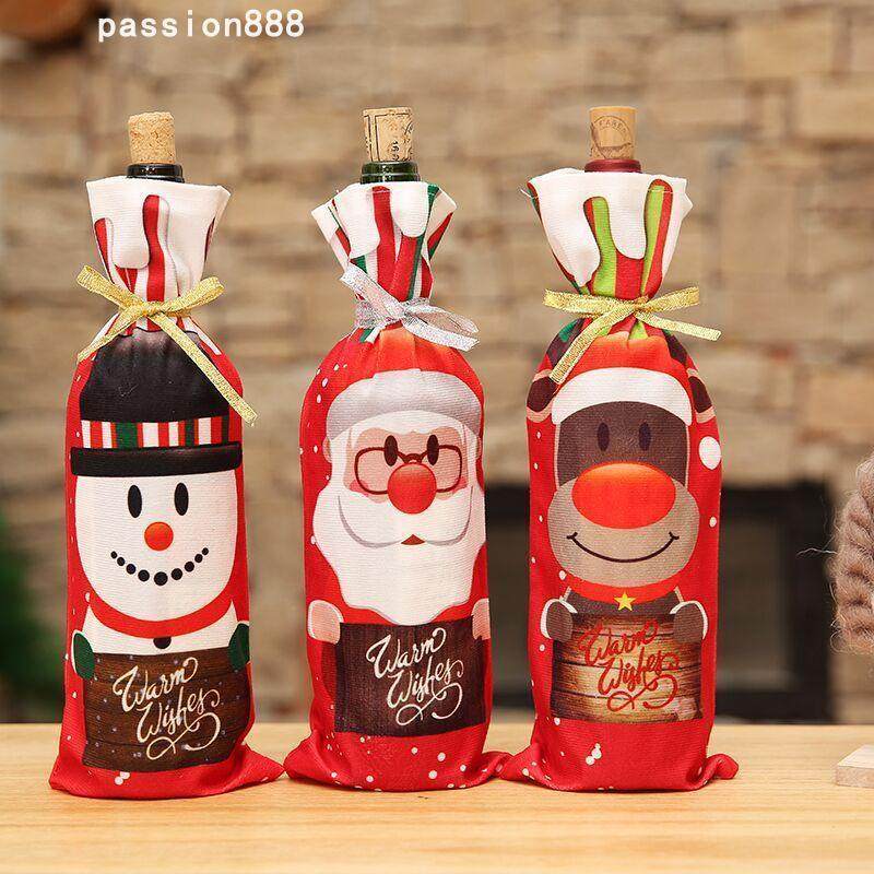 Christmas Decorations Red Wine Set Table圣诞红酒套装饰用品