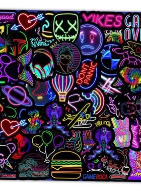50PCS Cartoon Neon Light Graffiti Stickers Car Guitar Motorc