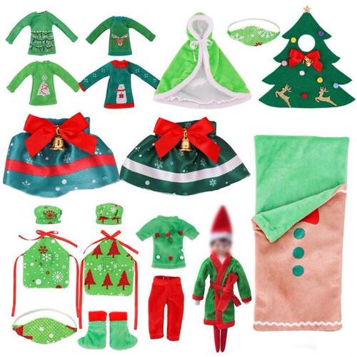 Kawaii Elf On The Shelf Christmas Accessories Green Series S