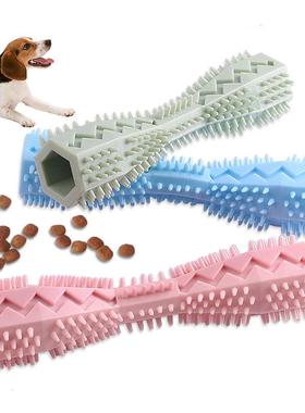 Dog Toothbrush Durable Dog Chew Toy Stick Soft Rubber Tooth