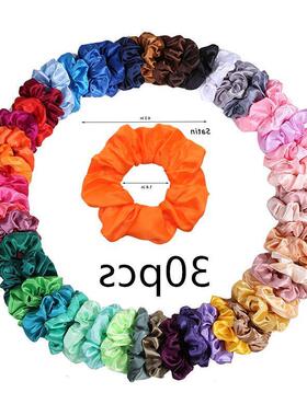25/10/6/1pc Vintage Satin Scrunchies Girls Elastic Hair Band