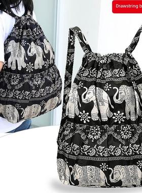 Outdoor New Flower Cloth Bundle Pocket Backpack Sports Backp