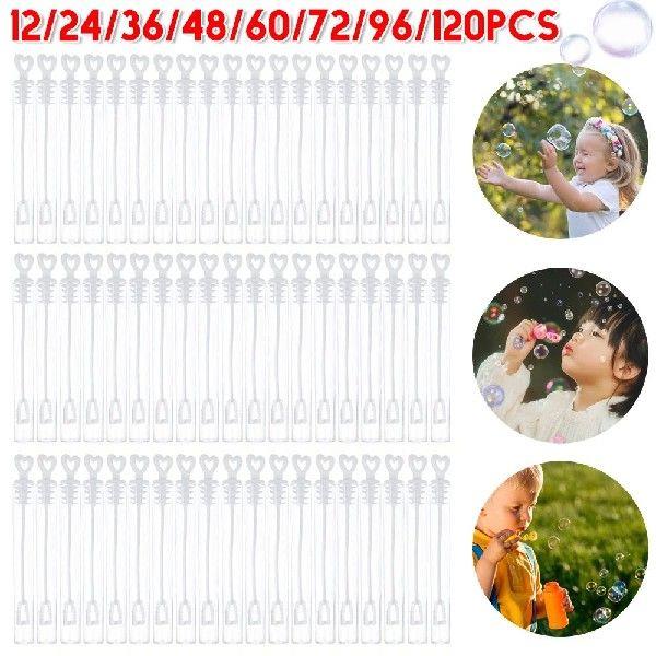 60-12PCS Love Heart Wand Tube Bubble Wedding Gifts for