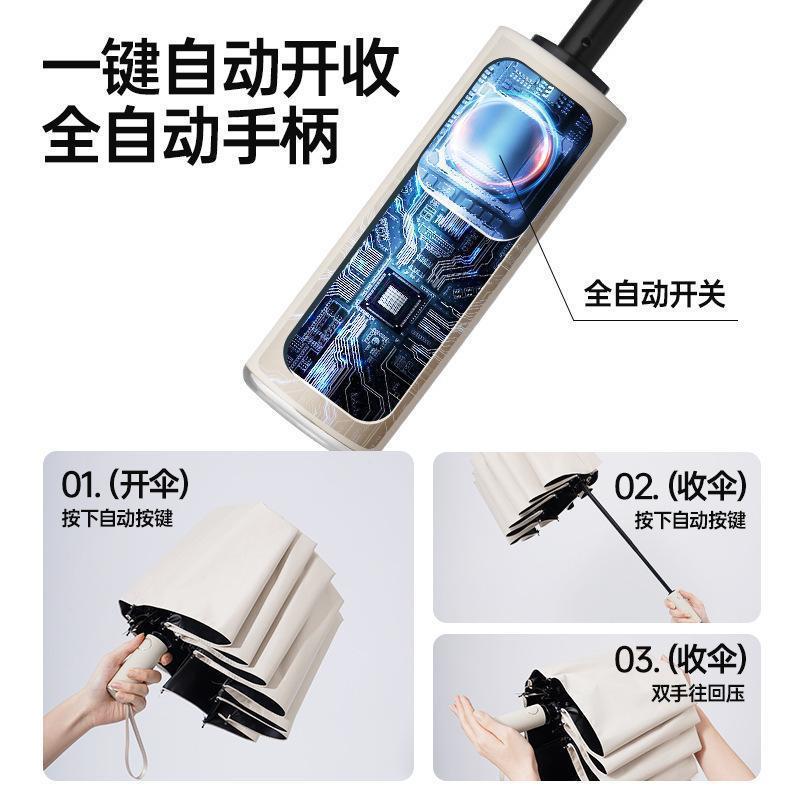 Fully automatic folding umbrella全自动折叠加大固抗风商务雨伞