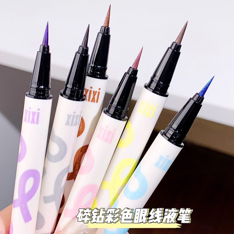 xixi朋克金属碎钻眼线笔初学者持久防水不易晕染睫毛下卧蚕笔