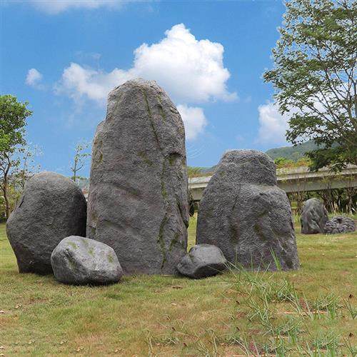 玻璃钢仿真景观石造景摆件花园庭院空心村口刻字碑石玻璃钢雕塑