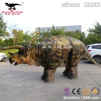 舞台巡演道具仿真恐龙皮套人穿行走三角龙皮套自贡仿真恐龙厂家.