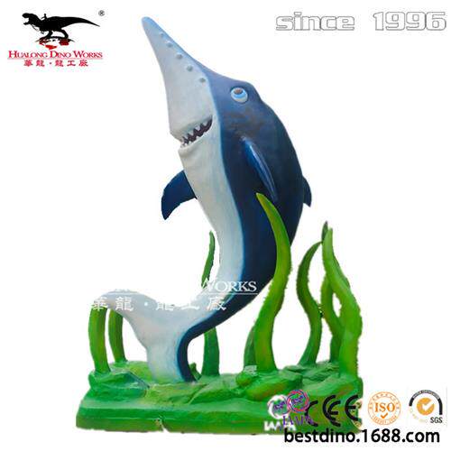 海洋动物系列卡通海草鲨鱼自贡制作厂家仿真机械硅胶鲨鱼